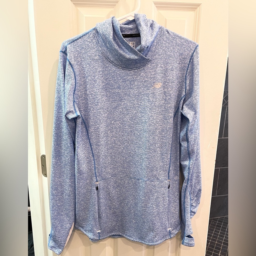 NWOT New Balance Funnel Cowl Neck Long Sleeve Shirt.  Stretch Size Medium